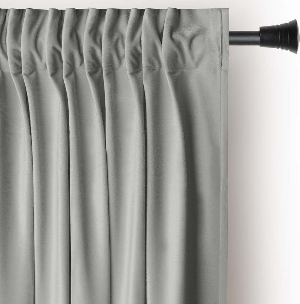 Šedý sametový dimout závěs 140x245 cm Pleat – Restilo Restilo