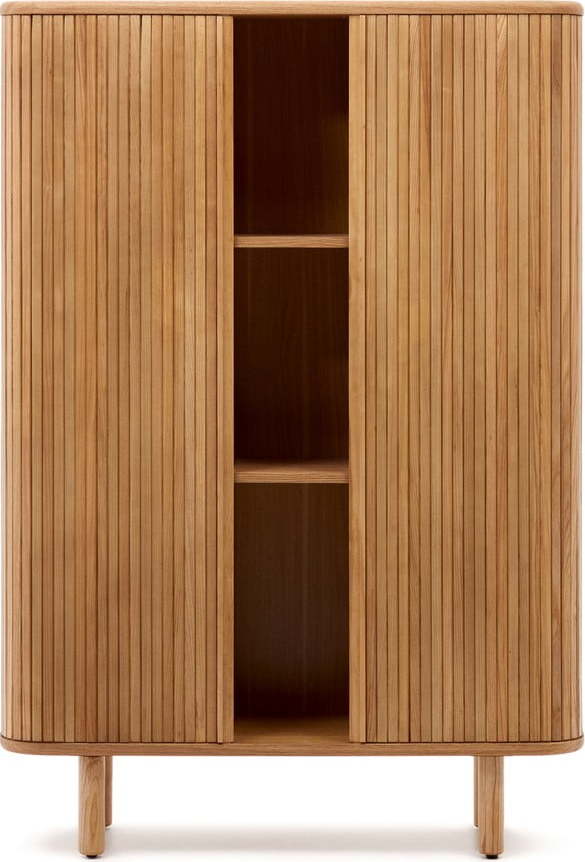 Skříňka v dekoru jasanu s posuvnými dveřmi v přírodní barvě 110x160x40 cm Mailen – Kave Home Kave Home