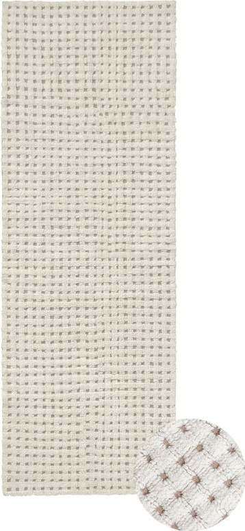 Slonovinový pratelný/ručně tkaný vlněný běhoun 80x230 cm Unexpected Wool – Lorena Canals Lorena Canals