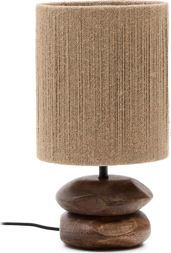 Stolní lampa v tmavě přírodní barvě z masivu akácie (výška 43 cm) Kor – Kave Home Kave Home