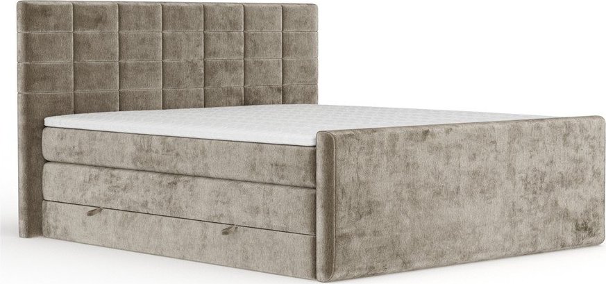 Světle hnědá boxspring postel s úložným prostorem 140x200 cm Ava – Maison de Rêve Maison de Reve