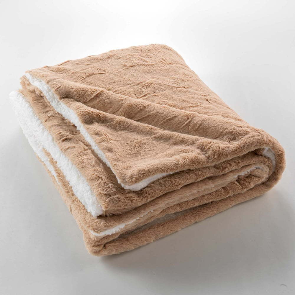 Světle hnědá deka z mikroplyše 180x220 cm Foxy – douceur d'intérieur Douceur d intérieur