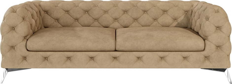 Světle hnědá sametová pohovka 225 cm Chelsea – Ropez Ropez