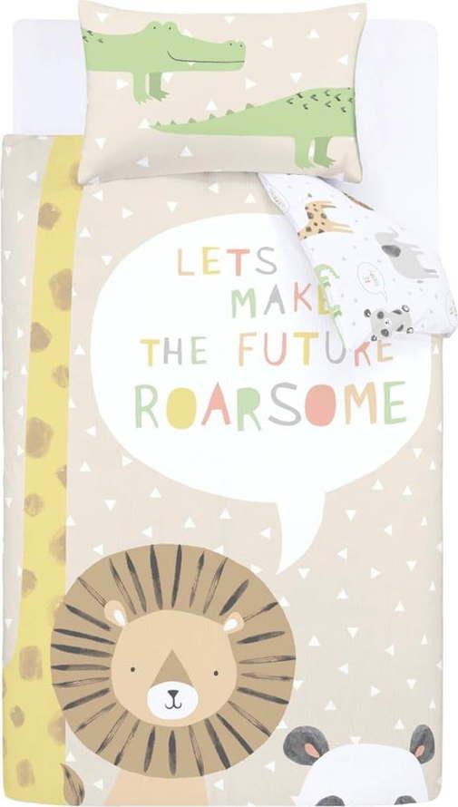 Světle hnědé dětské povlečení na jednolůžko 135x200 cm Roarsome Animals – Catherine Lansfield Catherine Lansfield