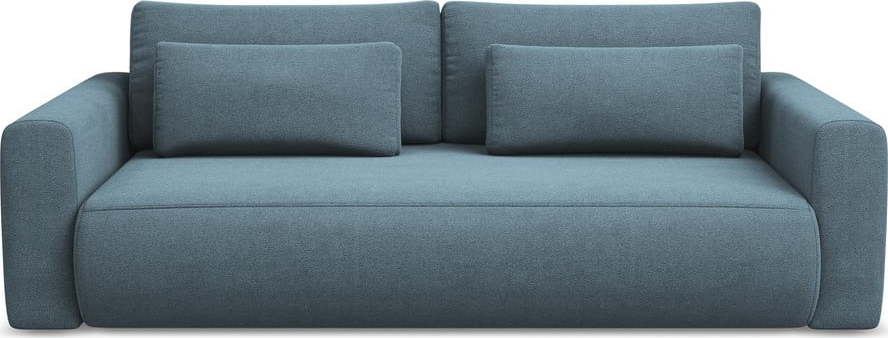 Světle modrá rozkládací/s úložným prostorem pohovka 238 cm Kapua – Makamii Makamii