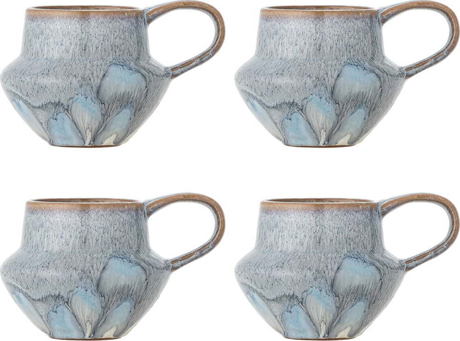 Světle modré hrnky v sadě 4 ks z kameniny 300 ml Bessie – Bloomingville Bloomingville