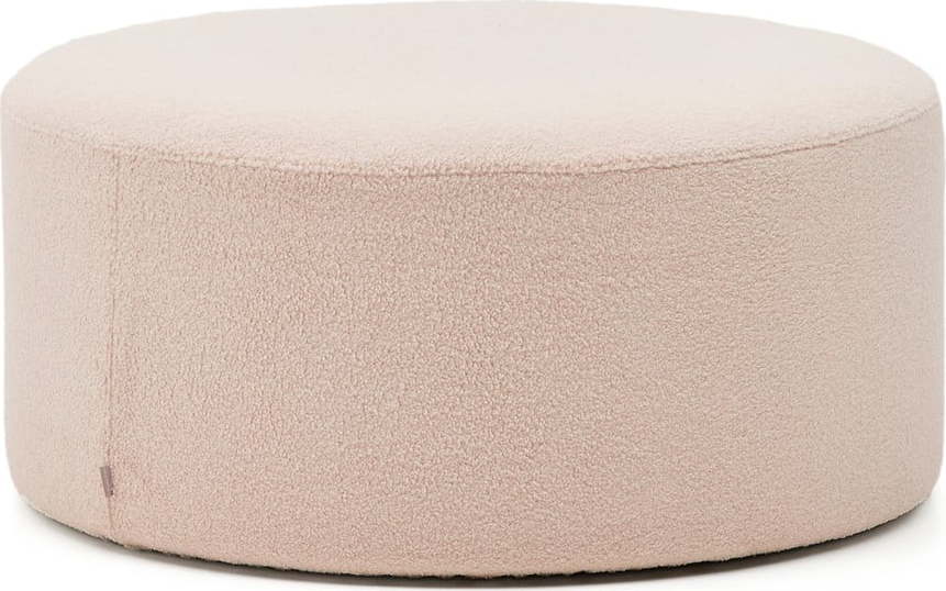 Světle růžový taburet z textilie bouclé Kaeli – Kave Home Kave Home