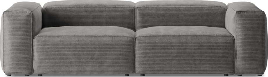 Světle šedá manšestrová pohovka 264 cm Bergamo – Cosmopolitan Design Cosmopolitan design