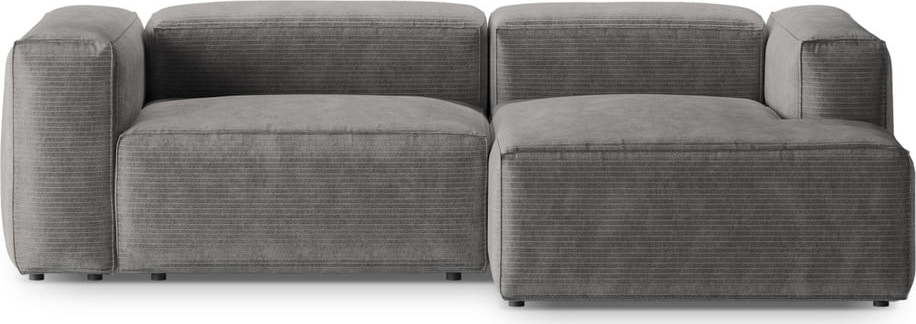 Světle šedá manšestrová rohová pohovka (pravý roh/s lenoškou) Bergamo – Cosmopolitan Design Cosmopolitan design