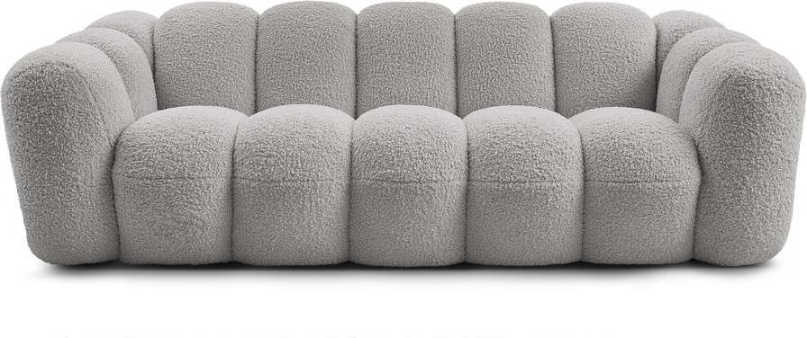 Světle šedá pohovka z textilie bouclé 232 cm Hippolyte – Bobochic Paris Bobochic Paris