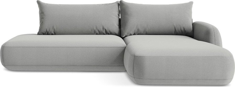 Světle šedá rozkládací rohová pohovka (pravý roh/s lenoškou) Hale – Makamii Makamii