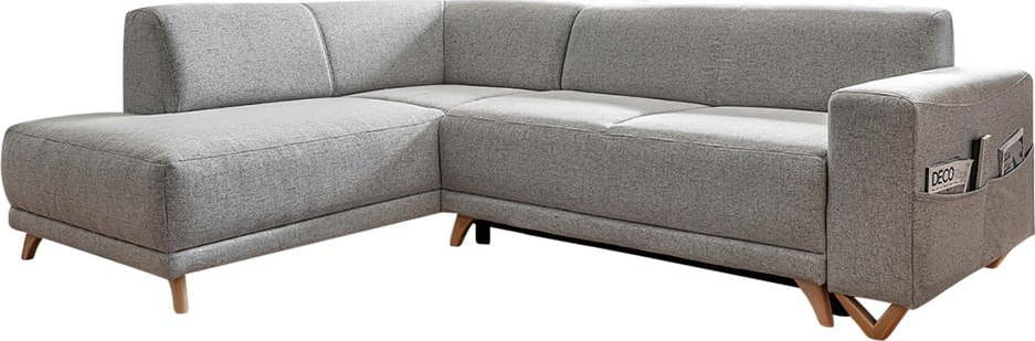 Světle šedá rozkládací/s úložným prostorem rohová pohovka (levý roh/do L) Classy Sophie – Miuform Miuform