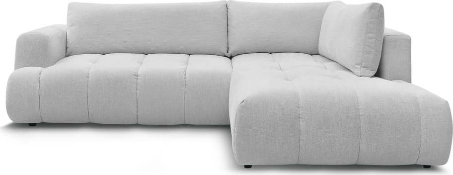 Světle šedá rozkládací/s úložným prostorem rohová pohovka (pravý roh/do L) Fuji – Bobochic Paris Bobochic Paris