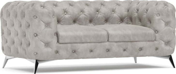 Světle šedá sametová pohovka 185 cm Chelsea – Ropez Ropez