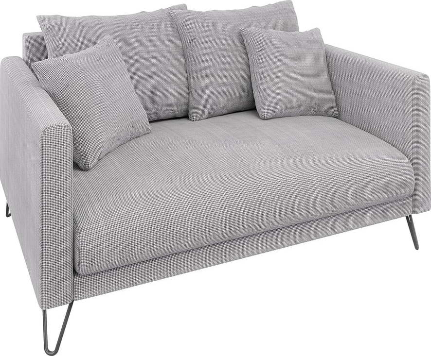 Světle šedá žinylková pohovka 140 cm Freya – Ropez Ropez