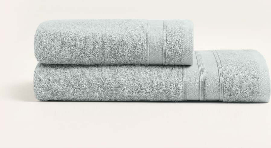 Světle šedé froté bavlněné ručníky a osušky v sadě 2 ks – Foutastic Foutastic