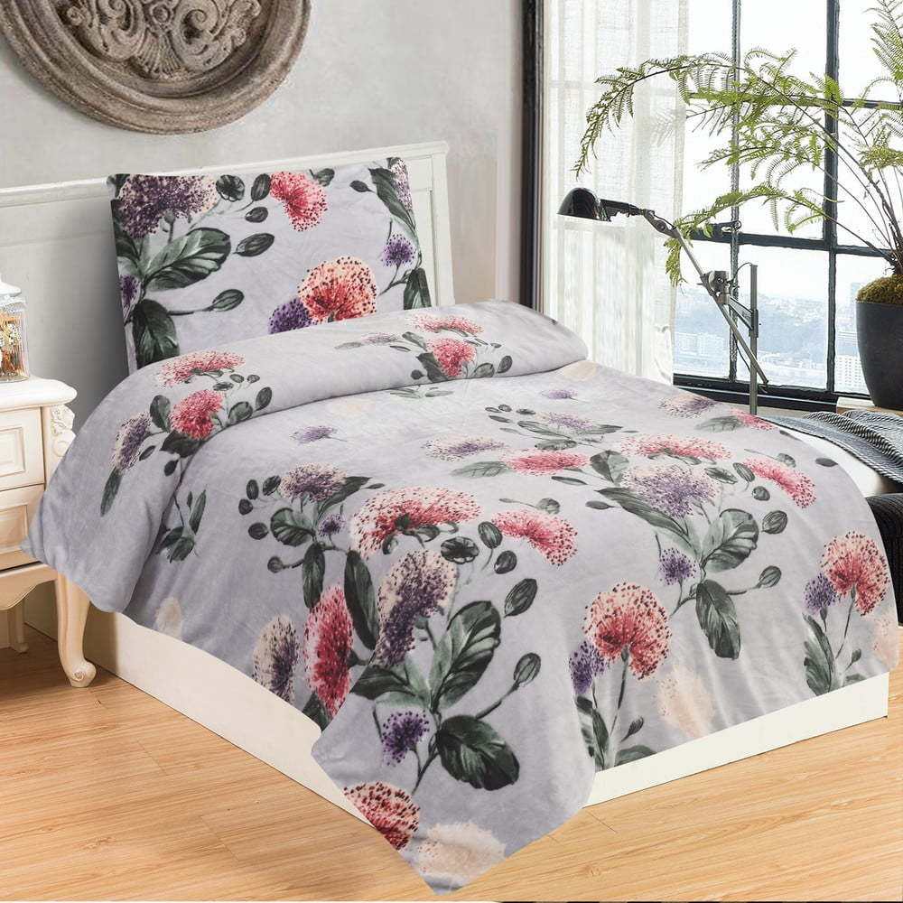 Světle šedé povlečení na jednolůžko z mikroplyše 140x200 cm Margot – My House My House