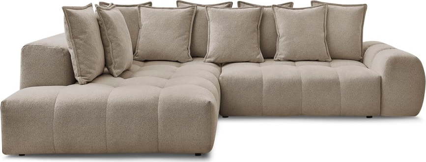 Taupe žinylková rozkládací/s úložným prostorem rohová pohovka (levý roh/do L) Everest – Bobochic Paris Bobochic Paris
