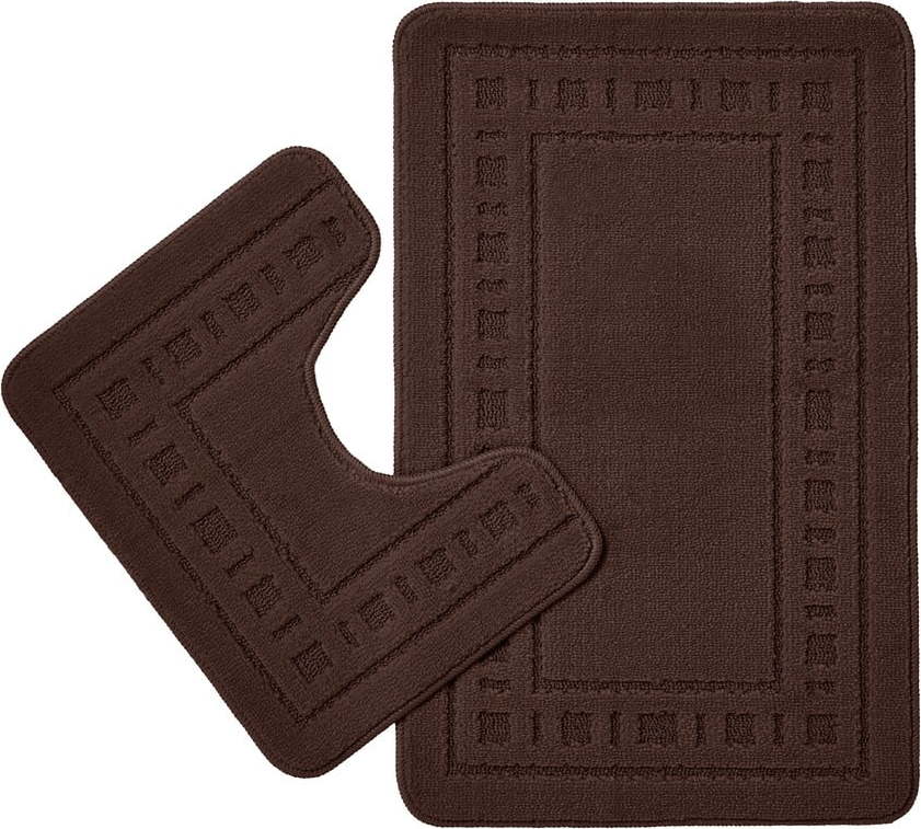 Tmavě hnědé WC koupelnové předložky v sadě 2 ks 50x80 cm Armoni – Catherine Lansfield Catherine Lansfield