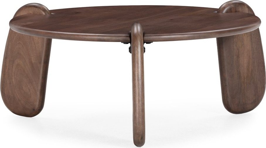 Tmavě hnědý kulatý konferenční stolek z mangového dřeva ø 80 cm Tamira – MOME Mome