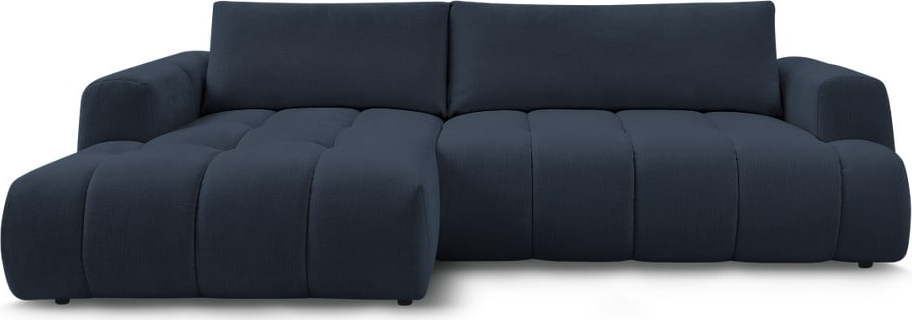Tmavě modrá rozkládací/s úložným prostorem rohová pohovka (levý roh/s lenoškou) Fuji – Bobochic Paris Bobochic Paris