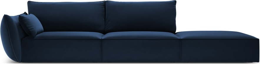 Tmavě modrá sametová pohovka levý roh 264 cm Vanda – Mazzini Sofas Mazzini Sofas