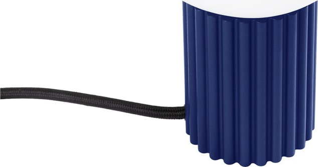 Tmavě modrá stolní lampa se skleněným stínidlem (výška 19 cm) Orbital – Sollux Sollux