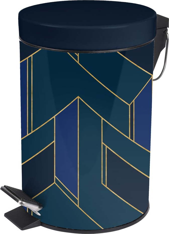 Tmavě modrý nášlapný kovový odpadkový koš 3 l Achille – douceur d'intérieur Douceur d intérieur
