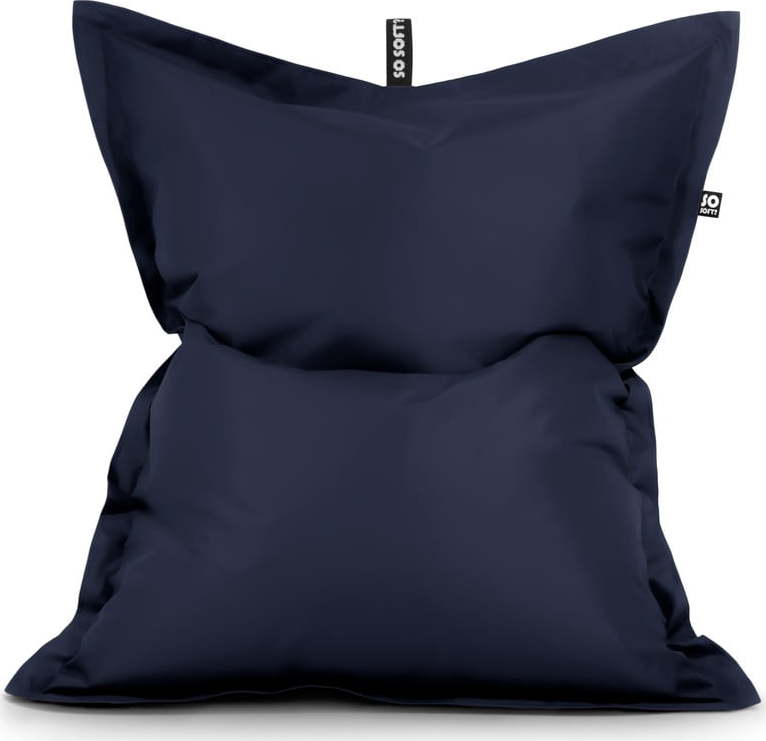 Tmavě modrý sedací vak z imitace kůže Pad XL – So Soft? So Soft?