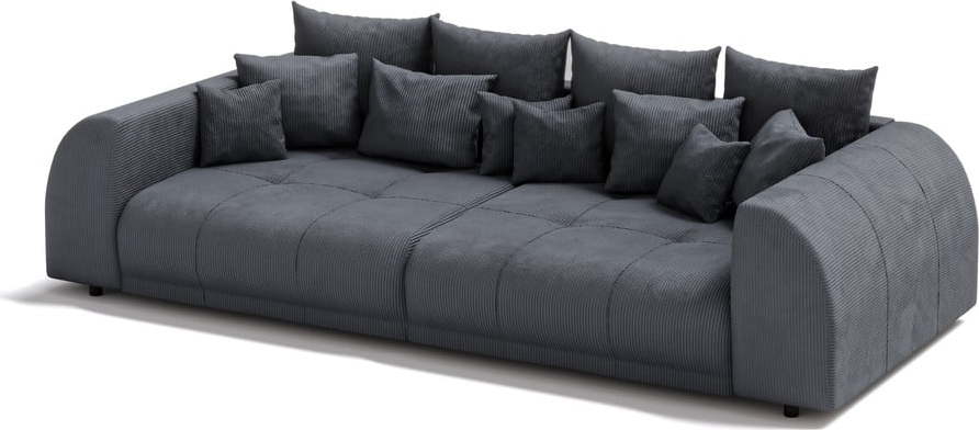 Tmavě šedá manšestrová pohovka 310 cm Vanessa – Ropez Ropez