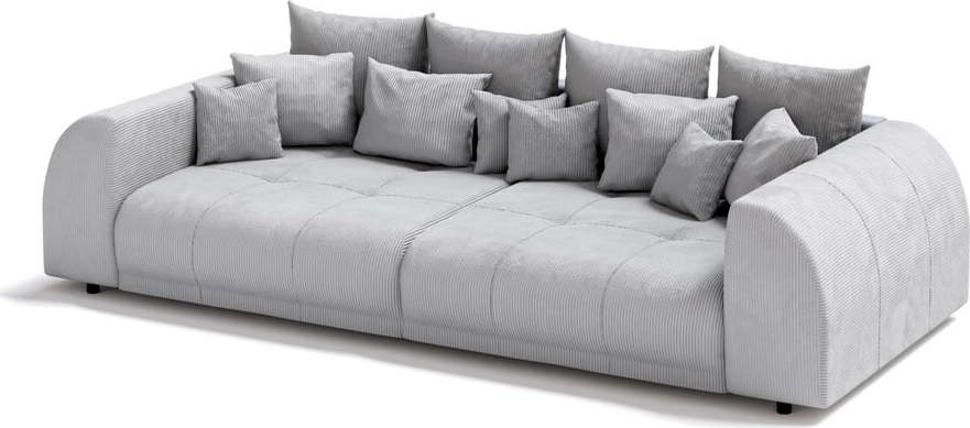 Tmavě šedá manšestrová pohovka 310 cm Vanessa – Ropez Ropez