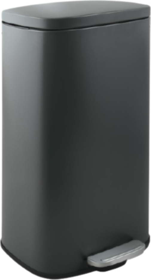 Tmavě šedý nášlapný ocelový odpadkový koš 50 l Akira – Spirella SPIRELLA