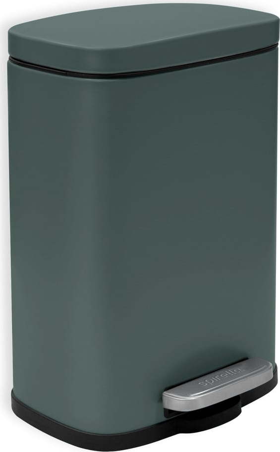 Tmavě zelený nášlapný ocelový odpadkový koš 5 l Akira – Spirella SPIRELLA