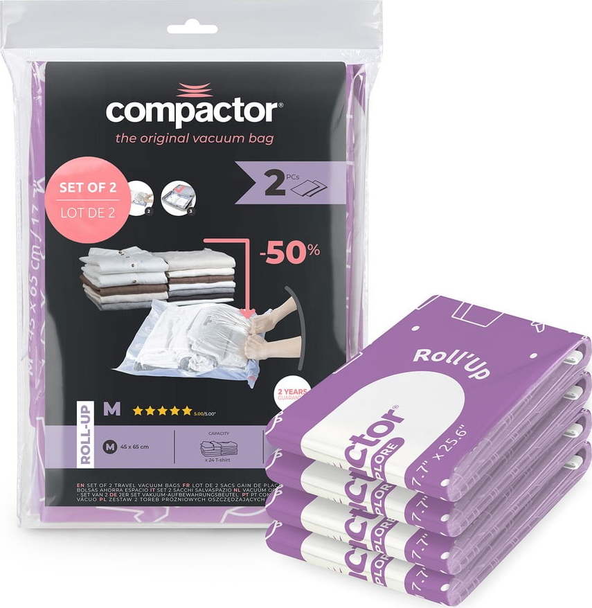 Vakuové pytle v sadě 4 ks Roll Up M – Compactor Compactor