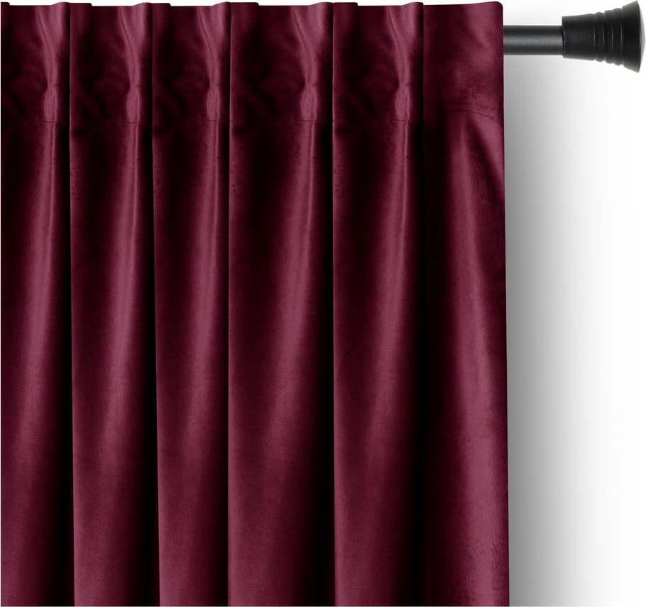 Vínový sametový dimout závěs 140x245 cm Pleat – Restilo Restilo