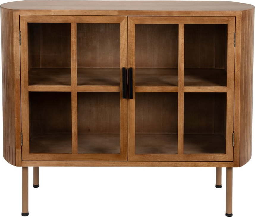 Vitrína z kaučukového dřeva v přírodní barvě 100x80x38 cm Yaz – White Label White Label