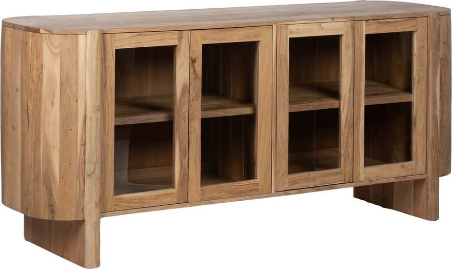 Vitrína z masivu akácie v přírodní barvě 180x80x40 cm Creel – Ixia Ixia