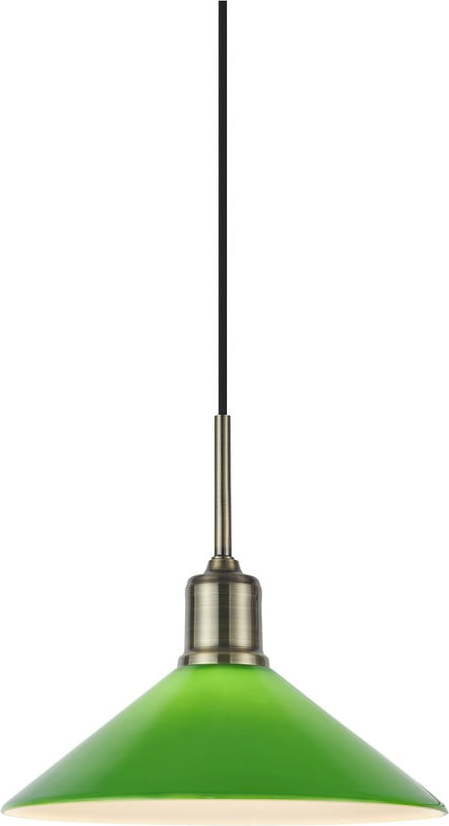 Závěsné svítidlo se skleněným stínidlem v zeleno-mosazné barvě ø 25 cm Vela – Markslöjd Markslöjd