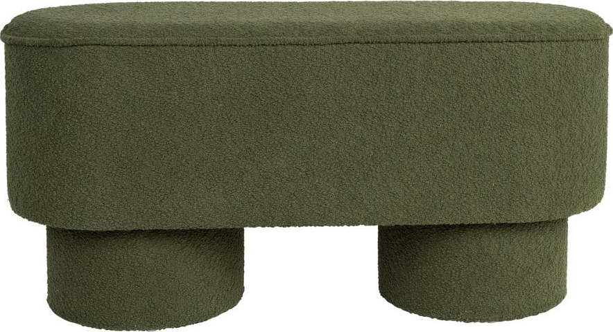 Zelená lavice z textilie bouclé Marcos – White Label White Label