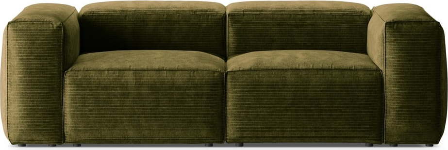 Zelená manšestrová pohovka 224 cm Bergamo – Cosmopolitan Design Cosmopolitan design