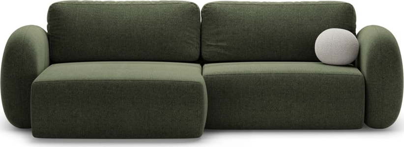 Zelená žinylková rozkládací/s úložným prostorem rohová pohovka Tonale – Cosmopolitan Design Cosmopolitan design