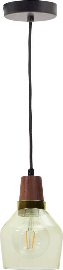 Zelené/v tmavě přírodní barvě závěsné svítidlo se skleněným stínidlem ø 13