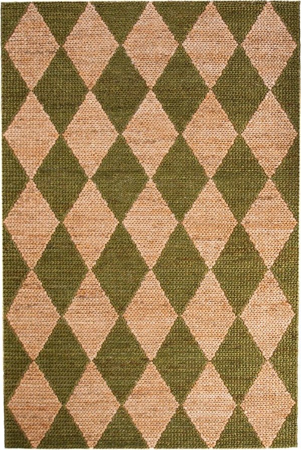 Zelený/v přírodní barvě ručně tkaný koberec s příměsí juty 120x170 cm Effie Diamond – Flair Rugs Flair Rugs
