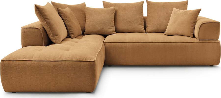 Žinylková rohová pohovka v hořčicové barvě (levý roh/do L) Whesley – Bobochic Paris Bobochic Paris