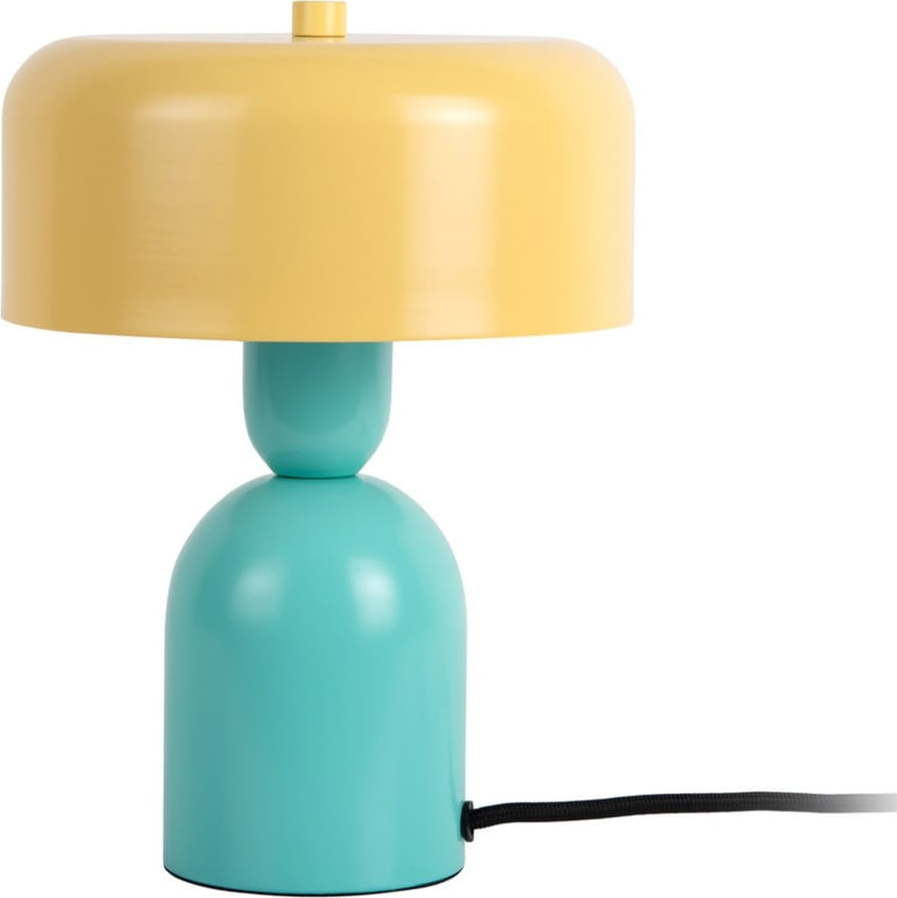 Žlutá/tyrkysová stolní lampa (výška 24 cm) Double Funky – Leitmotiv Leitmotiv