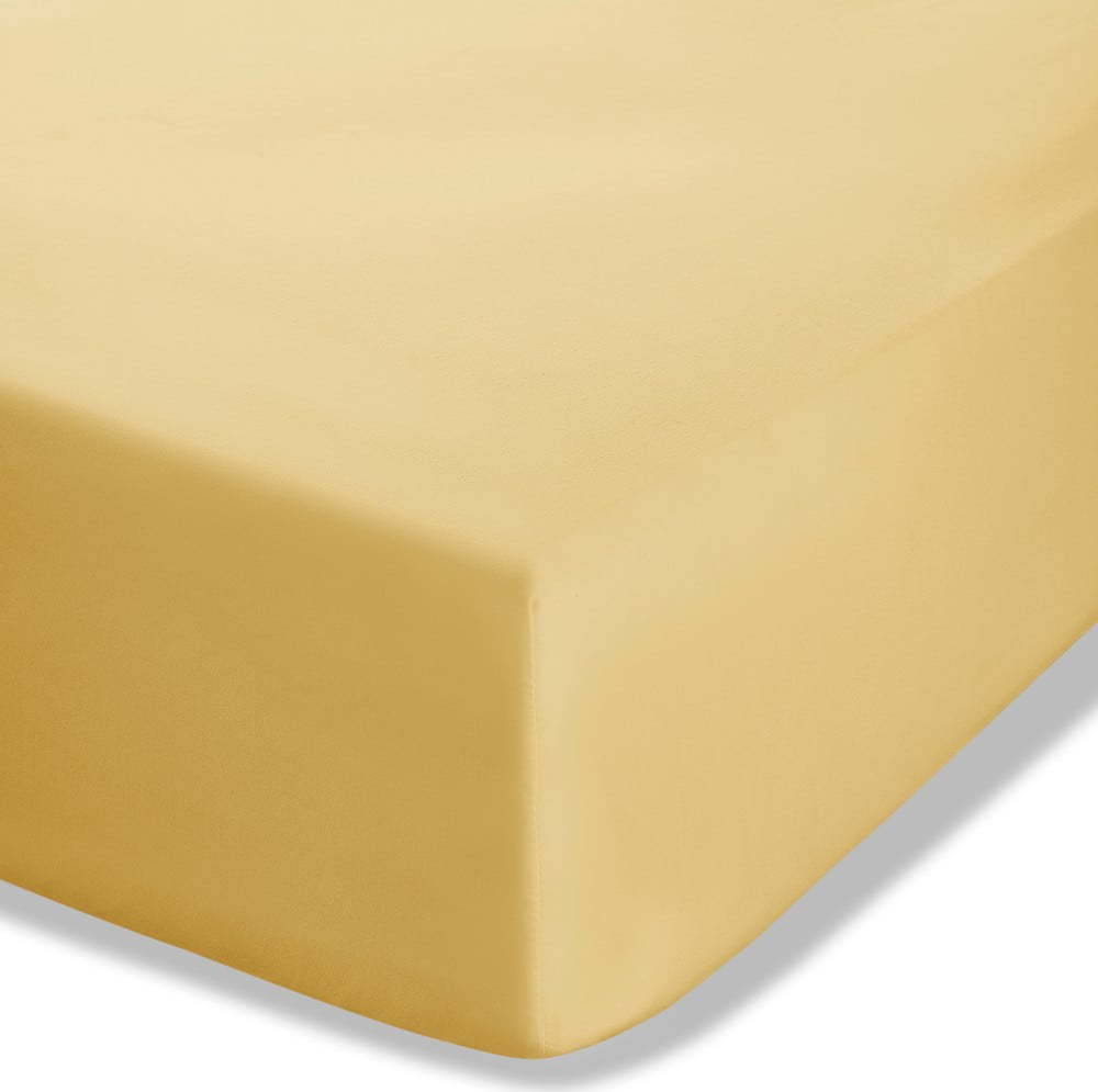 Žluté napínací perkálové prostěradlo 90x190 cm Easy Iron Percale – Catherine Lansfield Catherine Lansfield