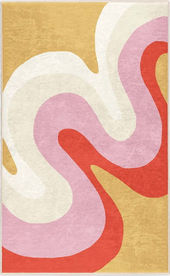 Žlutý/růžový pratelný koberec 80x150 cm Raspberry Creamsicle – Mila Home Mila Home