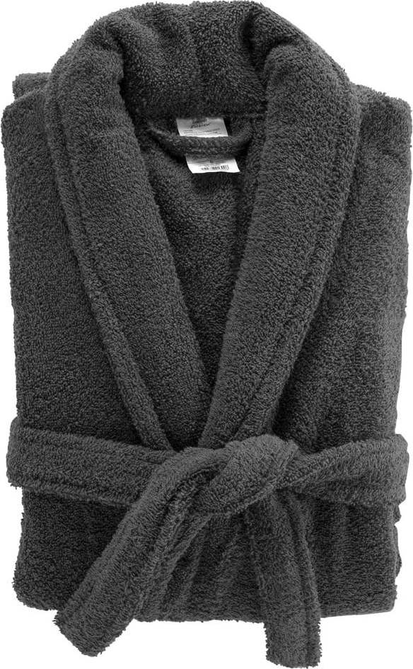 Antracitový bavlněný župan velikost M Tendresse – douceur d'intérieur Douceur d intérieur