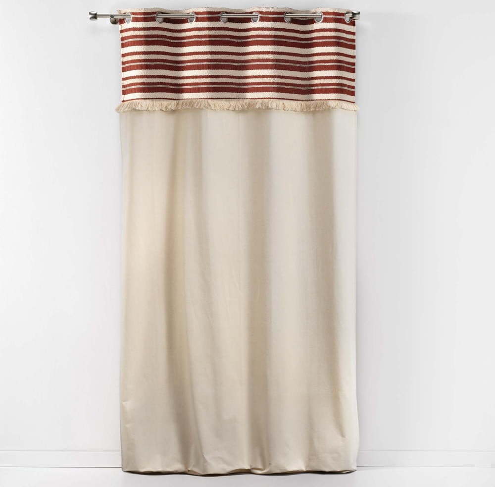 Bavlněný závěs v cihlové barvě/v přírodní barvě 140x240 cm Atlas – douceur d'intérieur Douceur d intérieur