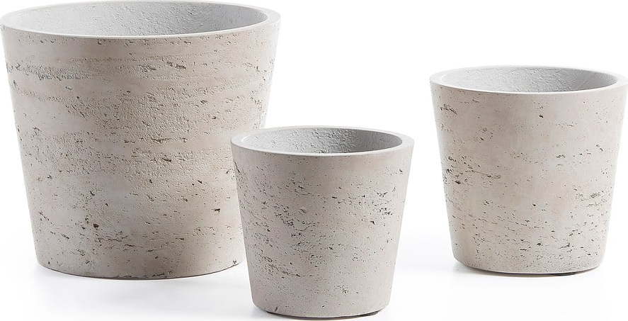 Betonové květináče v sadě 3 ks ø 23
